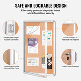 VEVOR 36"x24" Enclosed Cork Board with Aluminum Frame Lockable Bulletin Board V952-RMB36X24WLBKUYH3DV0