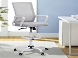 Artiss Office Chair Drafting Chairs Stool Computer Desk Studios Mesh White OCHAIR-K-DRAF-GYWH