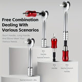 Black Silver multi functional tool set, ratchet wrench, magnetic connect rod, bidirectional ratchet, V1106-146-SIL-17658