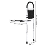 Bed Rail for Elderly, Bedside Assist Rails with Supporting Leg and PU Handrail, Adjustable Height V952-TBZCCBSTBZCBPSMCX001V0
