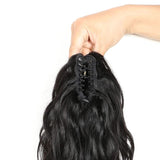 Ponytail Extensions Claw-Clip 12" Wavy Clip Hairpiece One Piece Short Pony Tails for Women Natural V1192-AZ-W-10878