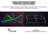 RED TRACK 3x3m Premium Pop Up Gazebo Marquee, Patented Steel Cable Canopy Support System, Wheeled V219-OTDGZWRT33BB