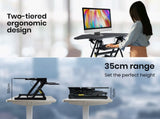 Fortia Corner Desk Riser 110cm Wide Adjustable Sit to Stand for Dual Monitor, Keyboard, Laptop, V219-FURDTDFORACX1