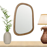 Mid Century Asymmetric Wood Framed Wall Mirror 40x62cm V637-18908MIR