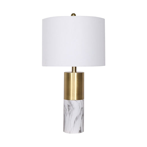 Sarantino Metal and Marble Table Lamp - White LMP-MLM-4550-WH