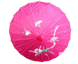 6x PARASOL UMBRELLA Chinese Japanese Bamboo Flower Pattern 80cm Large BULK - Hot Pink V563-6XBR-PARUMB-HOTPNK
