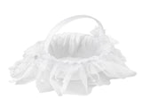Wedding Flower Girl Basket White Lace Classic Gift Ceremony Supplies for Rose Petals V1294-YM0706-3115230069511