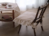 Ruffled Chair Cushions with Ties Elegant Vintage Cotton Chair Pads Soft Cotton Filled Seat Cushion V1188-ZC-DLL-599
