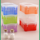 6 Pcs Small Plastic Colorful Crayon Box with Lid, Stackable Storage Case Mini Organizer Containers V1369-AZ3-W-16354
