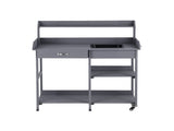 Gardeon Outdoor Potting Bench Table Storage Cabinet Potters Garden Workstation Grey OSC-CABI-WOOD-WHEEL-GE