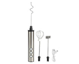 Stainless Steel Milk Frother, USB Charging, Handheld Electric Egg Beater for Home Kitchen V1263-JX-2936