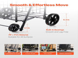 Shopping Cart, Folding Grocery Utility Cart with Swivel Wheels, 40.8 kg Large Load Capacity, Heavy V952-XYC2ZDSTCSJS7HKN9001V0