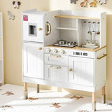 Keezi Kids Kitchen Play Set Wooden Pretend Toys Cooking Children Storage Golden PLAY-WOOD-DISPENSER-GD