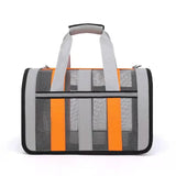 Size L Orange And Grey Foldable Pet Carrier Bag - Lightweight, Breathable, and Spacious for All V888-ELOSUNG21996