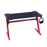 Gaming Desk with LED Lights Computer Desk Z Shaped Desk - Red V957-RLX39671013K