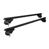 Universal Car Roof Racks Pod Aluminium Cross Bars Adjustable 108cm Black CAR-RFBAR-7886-120-BK