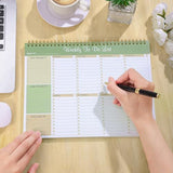 4Pack Weekly To Do List Notepad, 8.5"x11" Desk Planner 52 Sheets, 100GSM Paper Undated Habit V1107-121-09398-GRN-4PACK