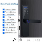 Digital Smart Door Lock Fingerprint APP Key Card Password Electronic Home Lock V201-LOCK290BL8AU