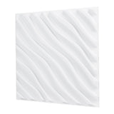 VEVOR 3D Wall Panels 12-Pack 50 x 50 cm PVC 2.97 m² Coverage Wave Matte White V952-PVC3DQBXDYSJMJDM0V0