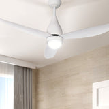 Devanti 52'' Ceiling Fan DC Motor LED Light Remote Control - White CF-B-52-312W-WH