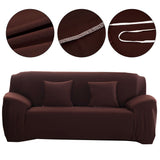 Coffee Color Dustproof Elastic Soft Polyester Sofa Cover Protector Furniture SlipcoversDouble People V1294-YM0901-3117200110012