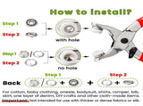 Pearl Snaps for Fabric Snap Pliers, Metal Button Kit Clothing, Shirts, Onesie, Romper,120 Set V1189-LWWAL-20260325-00701