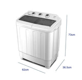 Portable Twin Tub Washing Machine with Rinse and Self-drain Function V196-WM150