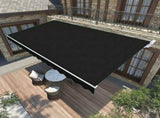 Motorised Outdoor Folding Arm Awning Retractable Sunshade Canopy Black 5.0m x 2.5m V63-842901