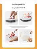9-piece White and Orange Complete Home Cleaning Brush Set - Stainless Steel Telescopic Bathroom V888-ELOSUNG53028