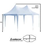 Wallaroo 6x4.5m Wedding Gazebo Marquee with Sidewalls GAZ-WED-6X45-WH