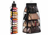 Black Home Organisation Set - 8 Pocket Handbag Hanging Organiser and 26 Slot Yoga Clothes Storage V888-ELOSUNG56129-2