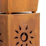 Set 2 Nested Square Pilla Rust 'Sunsihine' Planters 93cm, 86cm V637-48101PLN