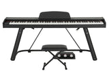 Alpha 88 Keys Electronic Piano Keyboard Digital Electric w/ Stand Stool Weighted EK-WP-88-BK-B01