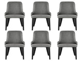 Artiss Dining Chairs Set of 6 Linen Fabric Grey BA-TW-V17-DIN5901-GYX6