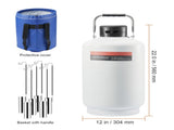 Liquid Nitrogen Tank, 10 L Aluminum Alloy Liquid Nitrogen Container, LN2 Tank Dewar with 6 Canisters V952-CZXYDG10L000IEX2HV0