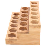 35mm Hole Diameter Bamboo Essential Oil Bottle Display Rack Stand Essential Oil Storage Box V1294-YM0901-3118200114311