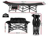 Artiss Folding Bed With Mattress Heavy Duty Black 185CM FOLD-71-MAT-BK