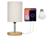 Bedside Table Lamp Nightstand Lamp with Warm White LED Bulb Desk Light Touch Control USB A Type-C V1294-YM0901-LNEO378BE-US