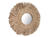 Straw Weaving Wall Mirror Retro Beautiful Woven Wall Hanging Mirror for Dorm Room Decoration Nature V1294-YM0703-3115230038512