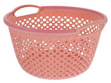 HOOWIFFY 1Pcs Portable Laundry Basket Pink Hollow Laundry Management with Handle PP V1189-WXFWAL-20260326-02411