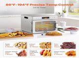 Food Dehydrator Machine, 8 Stainless Steel Trays, 400W Electric Food Dryer with Adjustable V952-SGHGJ400W8CTHLWETV3