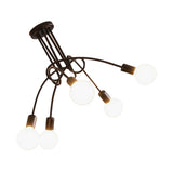 Modern Chandelier Ceiling Light Fixture Industrial Wrought Iron Study Bedroom Living Room Lamp Black V1294-YM0901-3119240086412