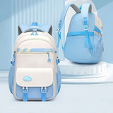 Lightweight Youthful Spine-Protecting Backpack Oxford Fabric Water-Resistant Large Capacity, V1232-SJB-SB-001