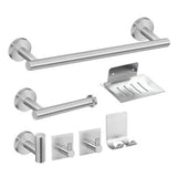 Bathroom Hardware Accessories Kit 7 Piece Towel Rack Tissue Holder Coat Hook Razor Hook Soap Tray V1294-YM0703-3112230004211