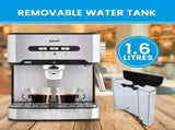 Pronti Breakfast Set with 1.6L Coffee Machine, Silver Noir Toaster & Kettle T02-1711-825