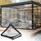 Clear PVC Tarpaulin with Grommets, Waterproof UV-Resistant Protective Sheet for Patios, Greenhouses V1189-LC-HW-00245