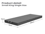 15cm Small King Single BedStory 3-Fold Mattress Folding Foam Bed Washable Cover, 190x80cm XFGH-MA-L-FD-15-SKS-GY