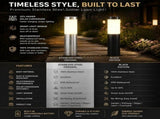 Small Black Warm White Solar LED Stainless Steel Lawn Light V1221-XM-LB594-GM44