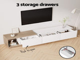 Artiss TV Cabinet Entertainment Unit Stand Extendable White Oak FUR-W-EXT-TV190-WH-AB