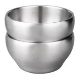 Ice Cream Bowl Insulated Bowl 15oz Double Wall Soup Bowl SUS304 Stainless Steel Cereal Bowl, Set of V1370-AZ4-11901